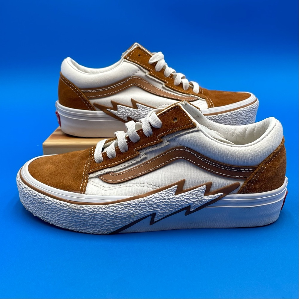 Womens VANS Old Skool Sneakers size 5 Bolt Cathay Spice Suede Leather Upper